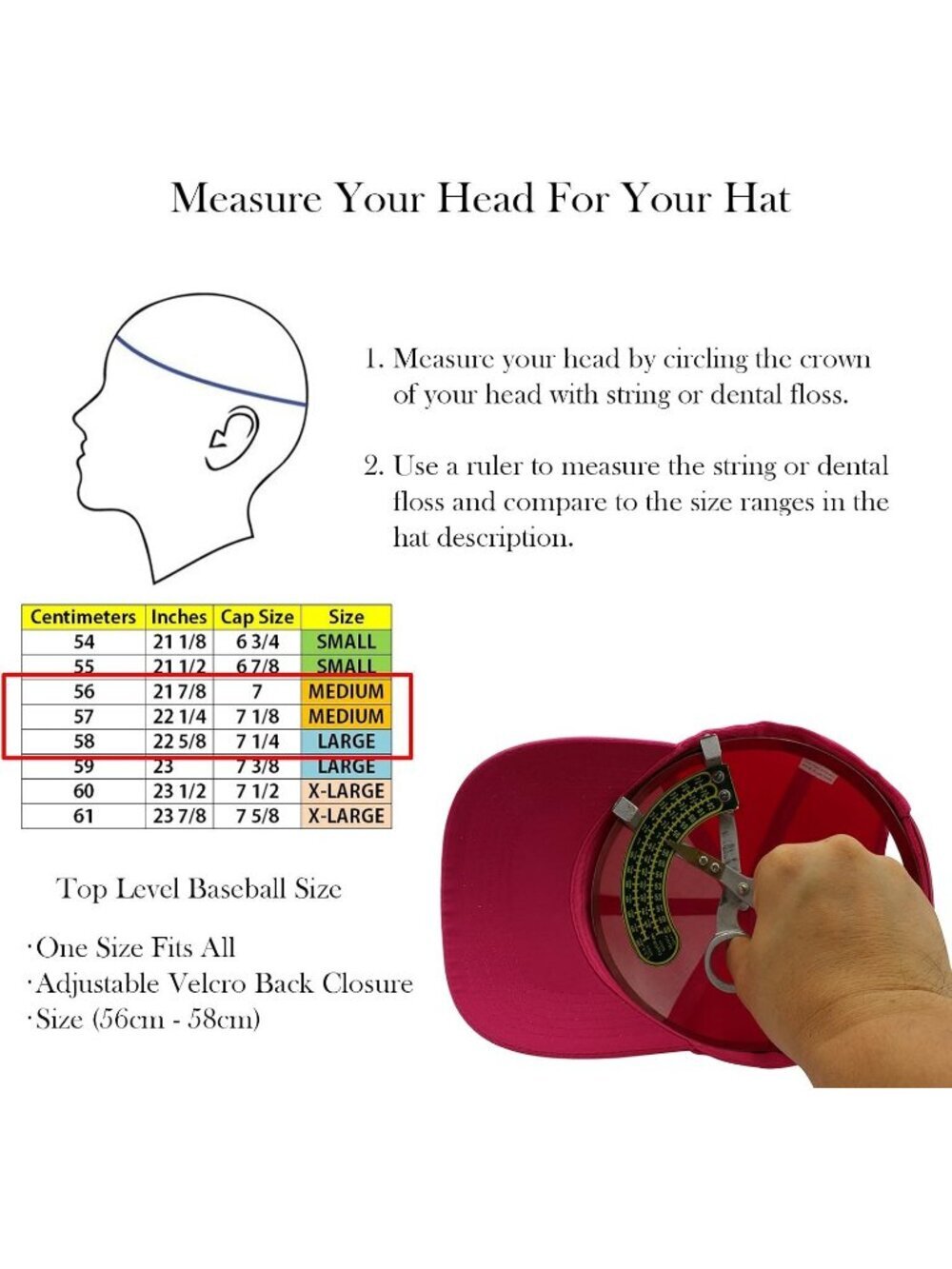 Unisex Rose Red Top Level Baseball Cap Classic Adjustable Plain Hat - Picture 4 of 4